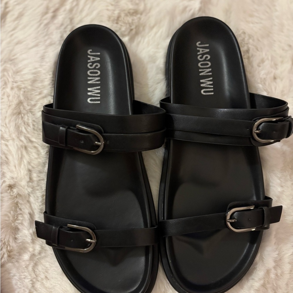 Jason Wu Black Buckle Sandals 8 1/2